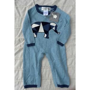 NWT Lucky Jade Sweater Jumpsuit, Cashmere Blend, Elephant,‎ Sz 0-3 mos